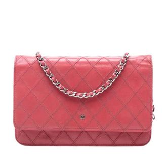 Chanel Pre-owned Wallet-on-chain - Dames - Pre-owned - Roze - Maat: ONE Size Leer