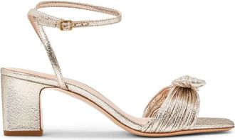 Loeffler Randall 63mm Kimora sandals - women - Recycled Polyester/Nylon/Metallized Polyester/Rubber/Calf Leather - 37 - Gold