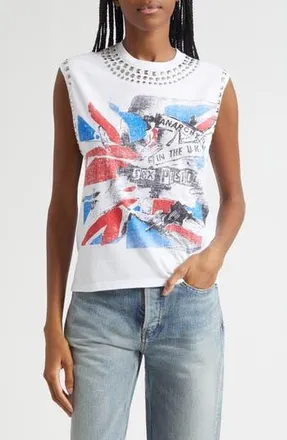 Alice & Olivia Micah Embellished Muscle Tank in Sex Pistols at Nordstrom Rack, Size X-Small/small