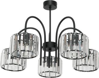 OEM L&aacute;mpara De Techo Colgante Cl&aacute;sica Negra Con Pantalla De Cristal, Manguera 15-110