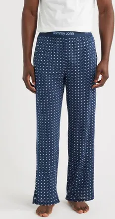 Tommy John Second Skin Pajama Pants in Dress Blues Geo at Nordstrom, Size Xx-Large