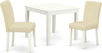 East West Furniture Dining Room Set Linen White, OXAB3-LWH-64