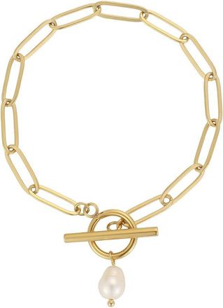 Adornia Adornia 18K Plated Stainless Steel 8.8Mmx6.7Mm Pearl Bracelet