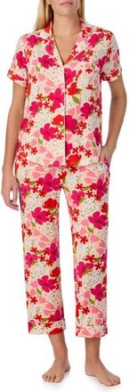 Kate Spade New York print crop pajamas in Pink Floral Multi at Nordstrom, Size Medium