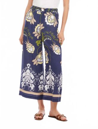 Fifteen Twenty Tilly Cropped Pants In Blue Print