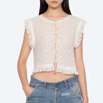 Sea New York Teagan Knit Vest Top In Cream
