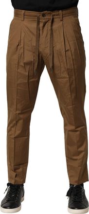 Dolce & Gabbana Brown Cotton Chino Mid Waist Men Pants
