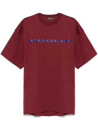 MUGLER logo-appliqu&eacute; T-shirt - Red