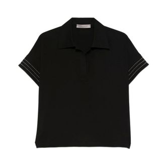 D.exterior Polo Shirts, female, Black, Size: L Cuffed Top