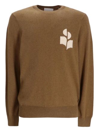 Isabel Marant logo crew-neck sweater - Brown