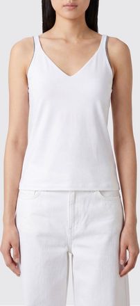 Brunello Cucinelli Top slim fit in cotone con scollo a V e dettaglio monile