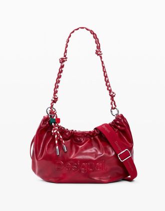 Desigual Borsa rossa con logo ovale medio-Rosso