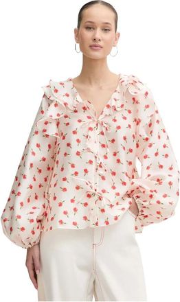 Stine Goya Overhemden, Dames, Beige, S, Polyester, Blouse