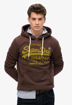 Superdry Kapuzensweatshirt SUPERDRY VL TONAL RELAXED HOOD, Herren, Gr. 3XL, braun (coffee bean braun), angeraute Sweatware, Obermaterial: 80% Baumwolle, 20% Po