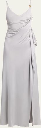 Versace Draped Satin Viscose Gown