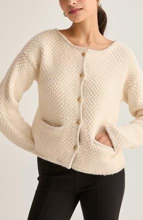 Crescent Boucle Knit Jacket in Cream at Nordstrom, Size X-Small