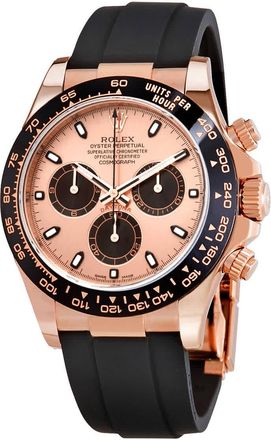 Rolex Cosmograph Daytona Pink and Black Dial Mens Chronograph Oysterflex Watch 116515PBKSR