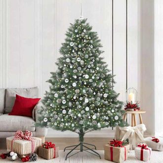 vidaXL &Aacute;rbol De Navidad Artificial Verde 210 Cm Pvc, Pl&aacute;stico Y Acero