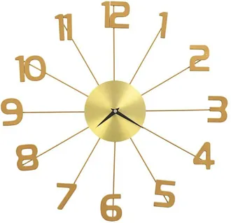 vidaXL Reloj de pared de metal dorado 50 cm Vidaxl