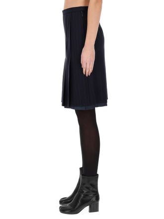 Maison Margiela Wool Midi Skirt - Blue