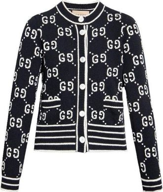 Gucci (WMNS) Gucci GG cotton blend cardigan Black 753917-XKCAN-1289