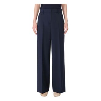 Max Mara Wide Trousers, female, Blue, Size: 3XS Palazzo Trousers