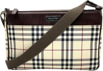 Burberry Pre-owned Cross Body Bags, female, Beige, Size: ONE SIZE Pre-owned Canvas Shoulder Bag