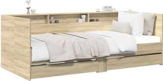 vidaXL Cama De D&iacute;a Con Caj&oacute;n Roble Sonoma Madera De Ingenier&iacute;a Vidaxl