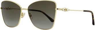 Jimmy Choo London Womens Pearl Butterfly Sunglasses Teso 000HA Gold 59mm