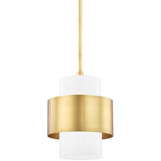 Hudson Valley Lighting Corinth 1 L&aacute;mpara Colgante Peque&ntilde;a Lat&oacute;n, Vidrio