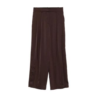 Michael Kors Drapey Satin Wide Leg Pants - Dames - Broeken - Bruin - Maat: XL Satijn