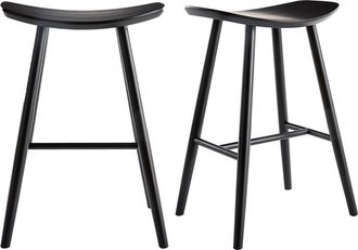 Miliboo Set De 2 Taburetes De Cocina Negros 65 Cm Demory