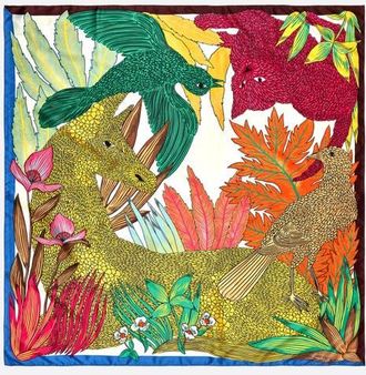 Bimba & Lola Animals Tropical Vegetation Scarf in Yellow at Nordstrom
