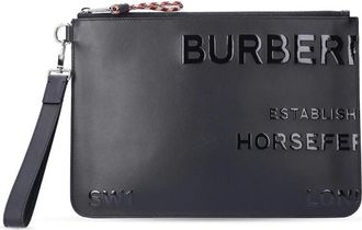 Burberry MS Ronde Pouch - unisex - Portefeuilles - Zwart - ONE Size - Leer - Accessoires
