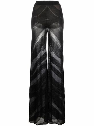 Just Cavalli Palazzo broek met chevron-patroon - Zwart