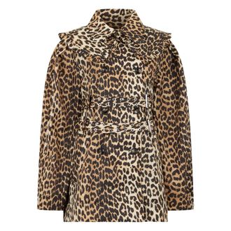 Ganni Short Leopard Coat - female - Ganni - Shirts - Multicolor - XS - Blouses & Shirts