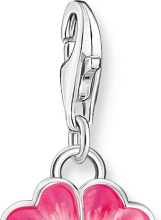 Thomas Sabo ciondolo charm in argento con fiore rosa in argento, multicolore