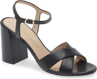 Stuart Weitzman Alyssa Ankle Strap Sandal in Black at Nordstrom, Size 10.5