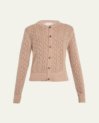 Dries Van Noten Mens Poly-Blend Openwork Cardigan Sweater