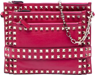 Valentino Pre-owned Valentino Leather Rockstud Triple Zip Crossbody LSHQTRGK7SKX2EB1