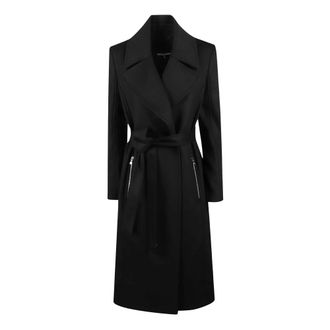 Patrizia Pepe Abrigo con Cintur&oacute;n - Coats - Mujer - Negro - L