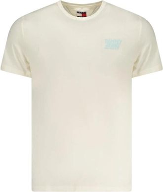 Tommy Hilfiger Klassiek Beige Katoenen T-shirt - Heren - T-shirts - Beige - M - Katoen - Tops