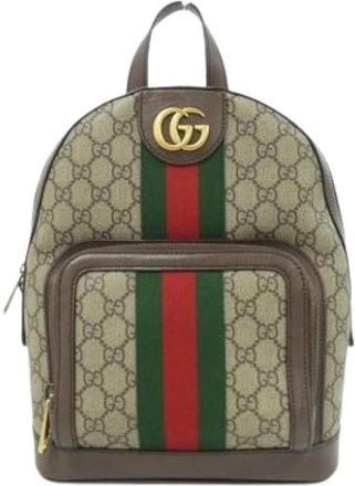 Gucci Pre-owned Backpacks, female, Beige, Size: ONE SIZE Pre-owned GG Supreme Backpack