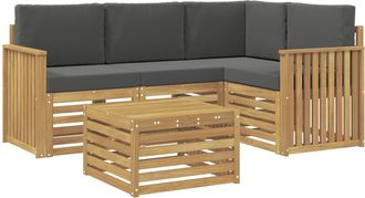 vidaXL Conjunto De Sof&aacute;s De Exterior 5 Uds. Blanco Y Antracita Vidaxl