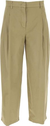 Aspesi Beige Cargo Cropped Wide Leg Broeken - Dames - Vrijetijds broeken - Beige - XS - Katoen - Broeken