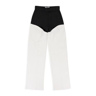Rhude BLACK/WHITE CUT OUT MOTO STRAIGHT PANTS