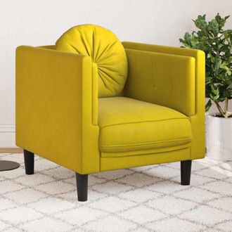 vidaXL Sill&oacute;n Con Coj&iacute;n Terciopelo Amarillo Vidaxl