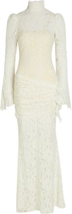 De La Vali DE LA Vali Bodita Appliqu&eacute;d Guipure Lace Maxi Dress - White - 12 (UK12 / M)