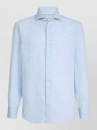 Brunello Cucinelli lightweight long sleeve button-down collar shirt