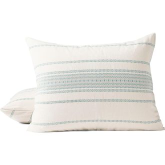 Coyuchi Rippled Stripe Organic Cotton Pillow Sham in Undyed W/Surf at Nordstrom, Size Standard
